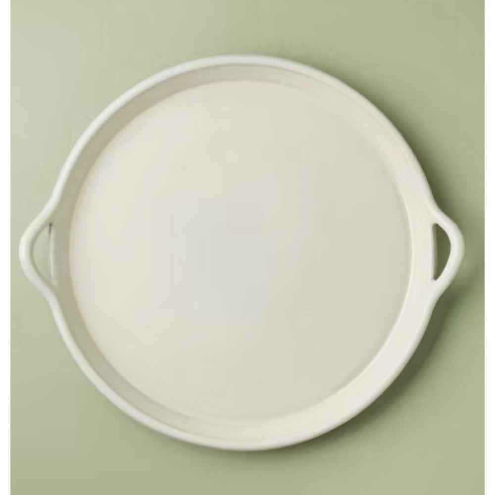 NEW 17.5" Oversized Ceramic Tray With Handles Cream Color Hearth and Hand